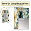 Aéron bleu et or géométrique harmonie florale fusion - décor de miroir mural unique floral-580435736