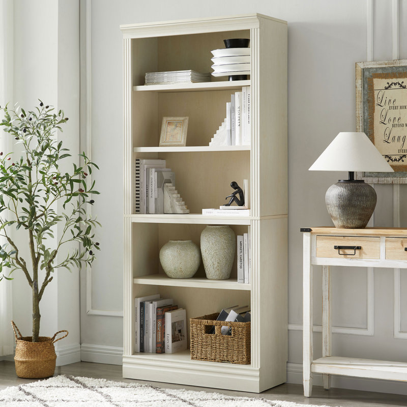 Modular Bookcase Bookshelves System, Cream 1, 72.5" H x 31.5" W x 14" D