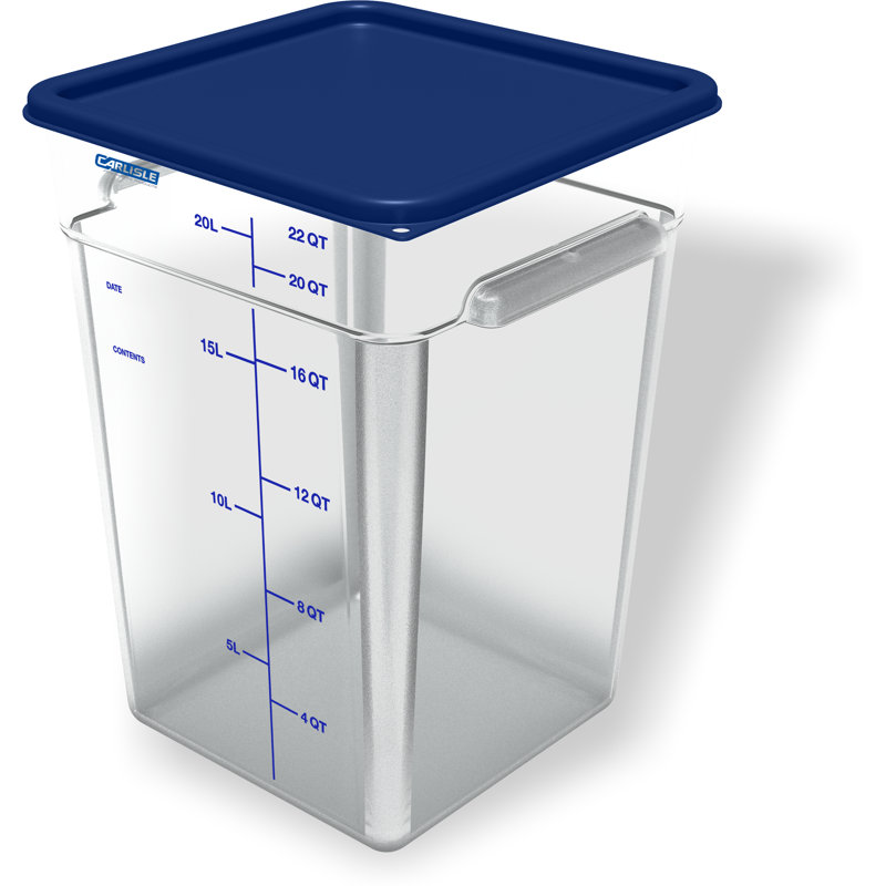Contenant alimentaire en polycarbonate 22 pte carrés, Blanc, transparent