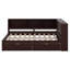 Grand lit de jour en bois avec tablettes de rangement, USB, DEL et 2 tiroirs-1648075949