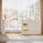 Modern Corner Vanity Desk with Storage, L-Shaped Makeup Vanity with Rotating Tabletop & Cabinet-380330134