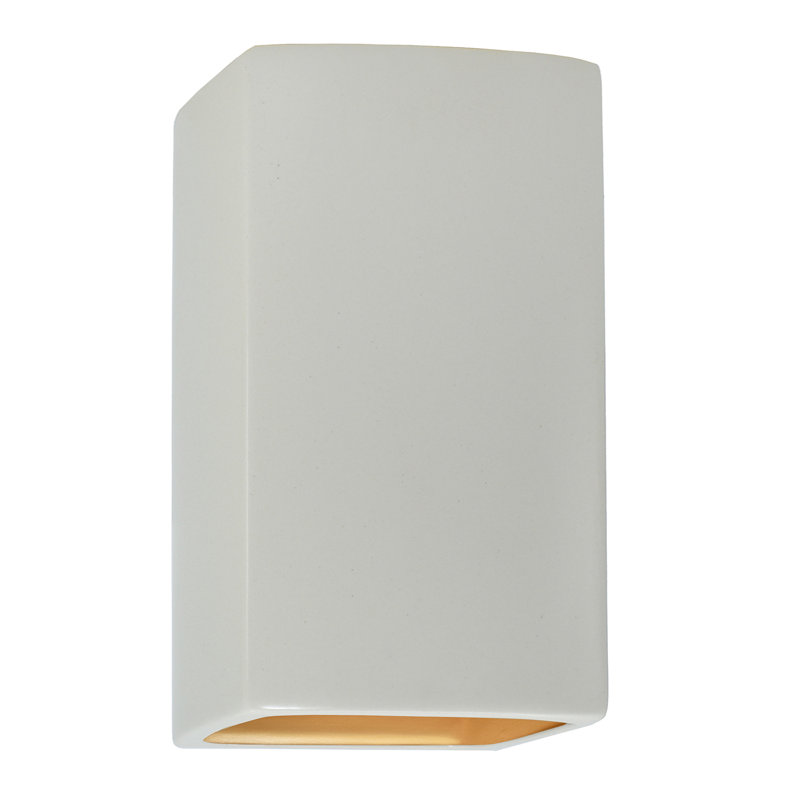 Avgoustinos Ceramic Flush Mounted Sconce, Matte White,  13.5" H x 7.25" W x 4" D, LED (2000 Lumens)