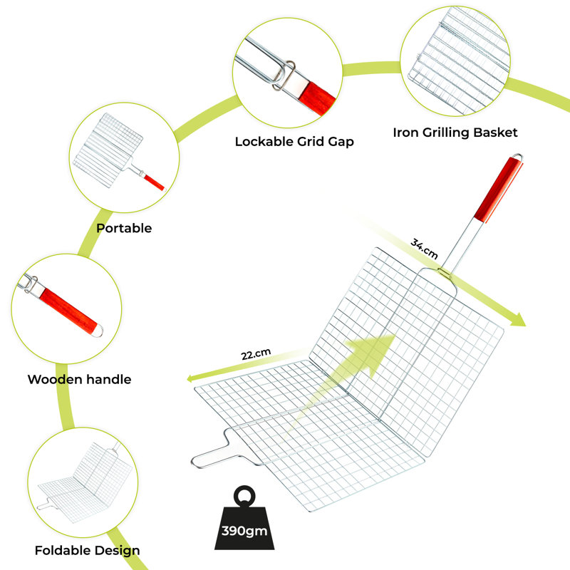 Steel Non-Stick BBQ Basket
