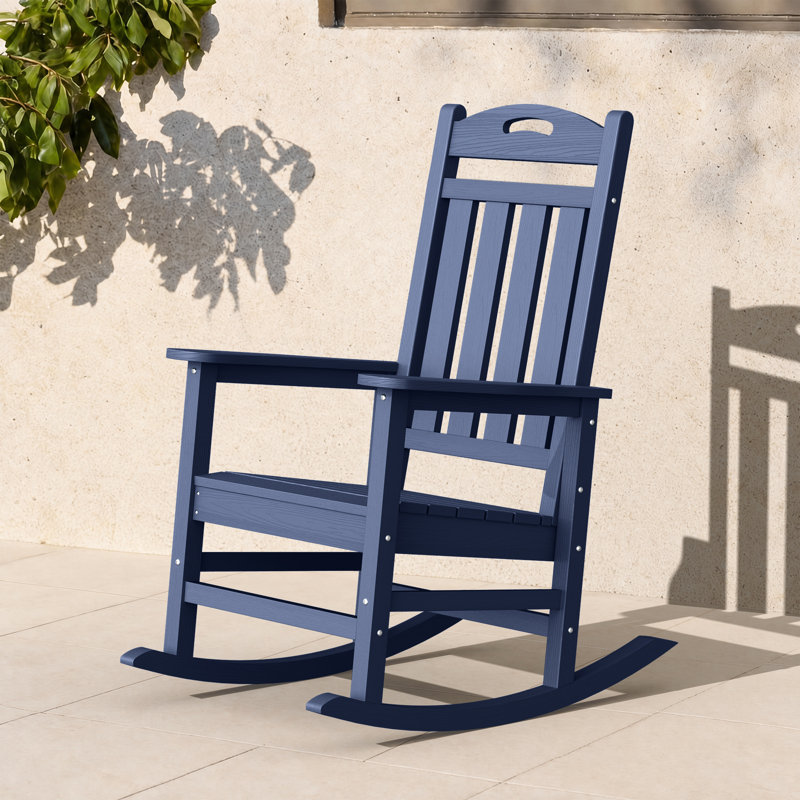 Chaise berçante d'extérieur en PEHD, Deep Navy Blue