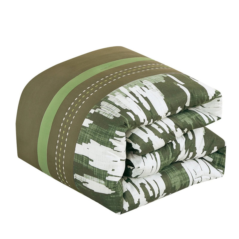 Ensemble d'édredon 9 pièces Bed-in-a-Bag Soft Bedding, Très grand édredon et 8 pièces supplémentaires, Camouflage vert