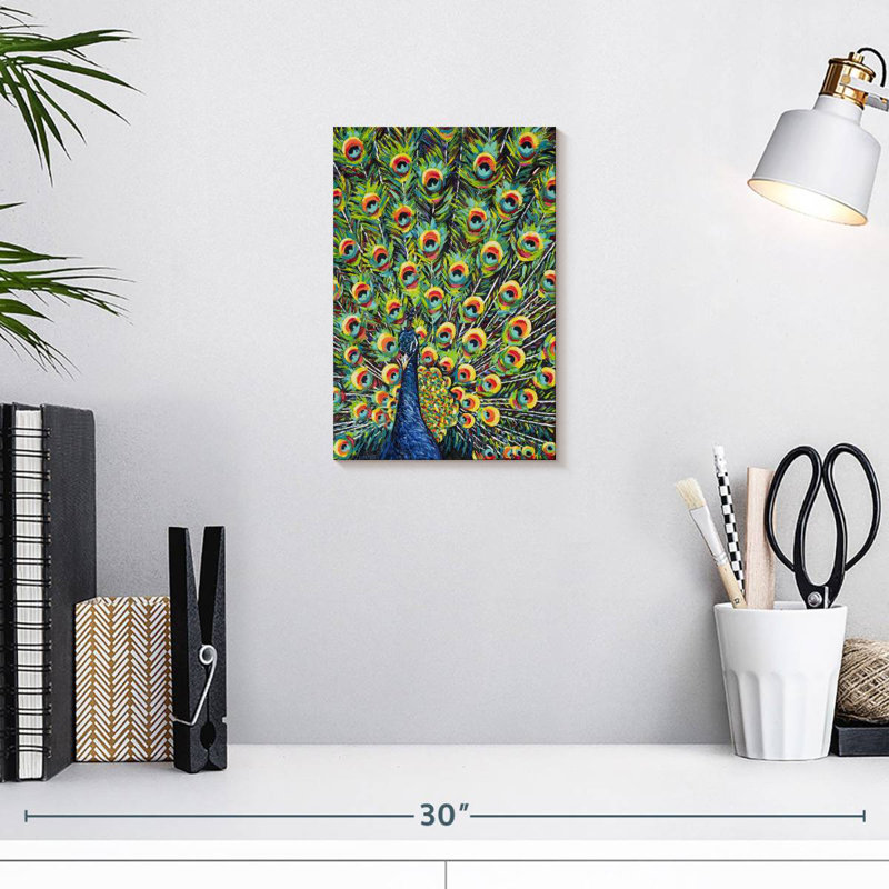 Brampt Lavish Peacock I, 12" H x 8" W