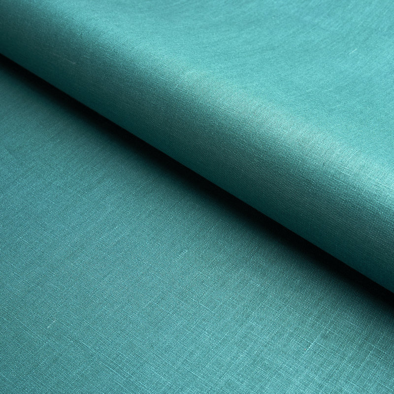 Lange Glazed Linen Fabric, Peacock