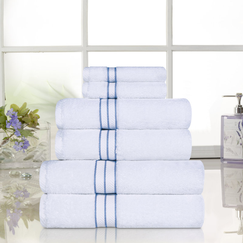 Ensemble de serviettes 6 pièces Josann, Bleu clair
