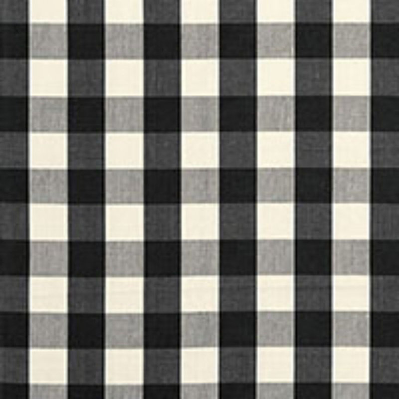 Camden Cotton Check Fabric, Black/Gray