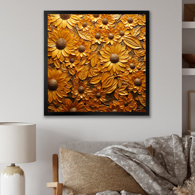Tournesol doré rayonnant sur toile