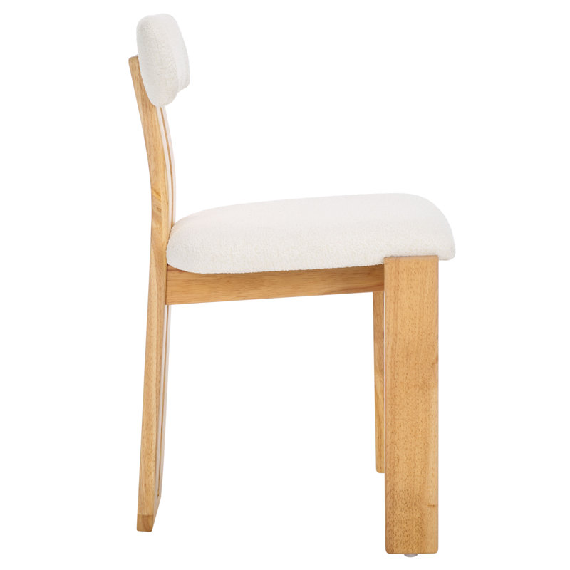 Cayde Boucle Dining Chair, Light Blonde, Cream