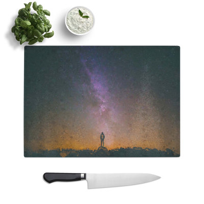 Glass Milky Way Dreams in Abstract Chopping Board