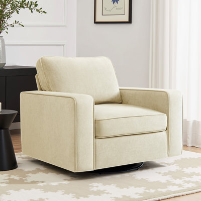36.2" Wide Upholstered Swivel Accent Armchair