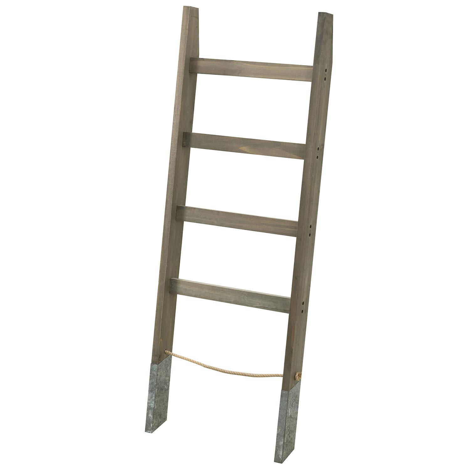 One Allium Way® 55'' Wood Wall Leaning Blanket Ladder With 4 Rung Towel ...