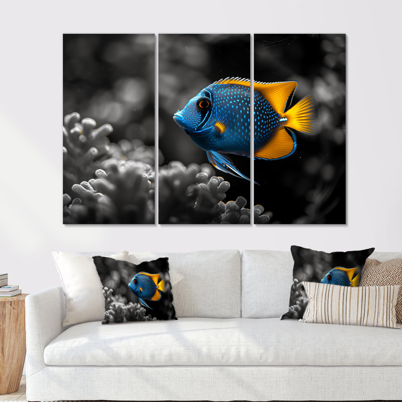 «Blue Aquariums Oceanic Oasis Fish I» «Blue Aquariums Oceanic Oasis Fish I» 3 pièces, Sans cadre, H 40 po x l 60 po x P 1 po