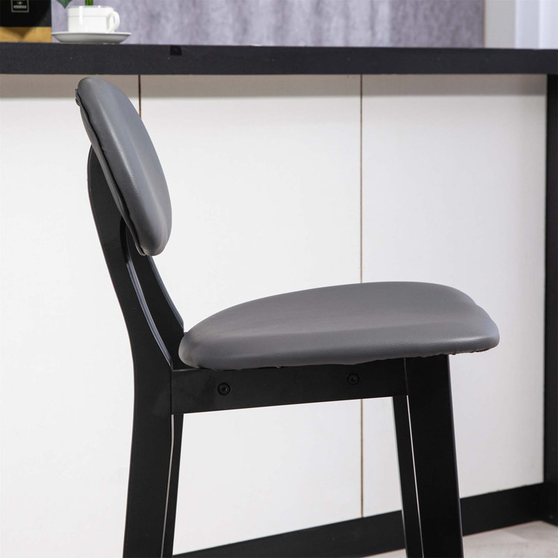 Bigvai Counter Stool with Solid Wood Frame, Grey