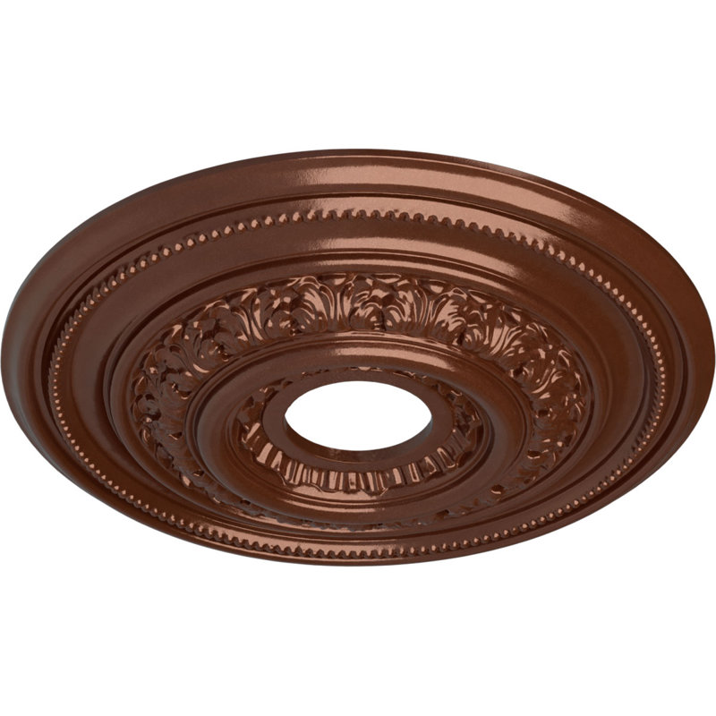 Médaillon de plafond H 17,625 po x l 17,625 po x P 1,875 po Orleans, Pièce de cuivre