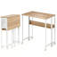 Bureau d'ordinateur pliable, avec sac de rangement, tablette et roulettes pour petits espaces, bureau à domicile-966291453-966291454