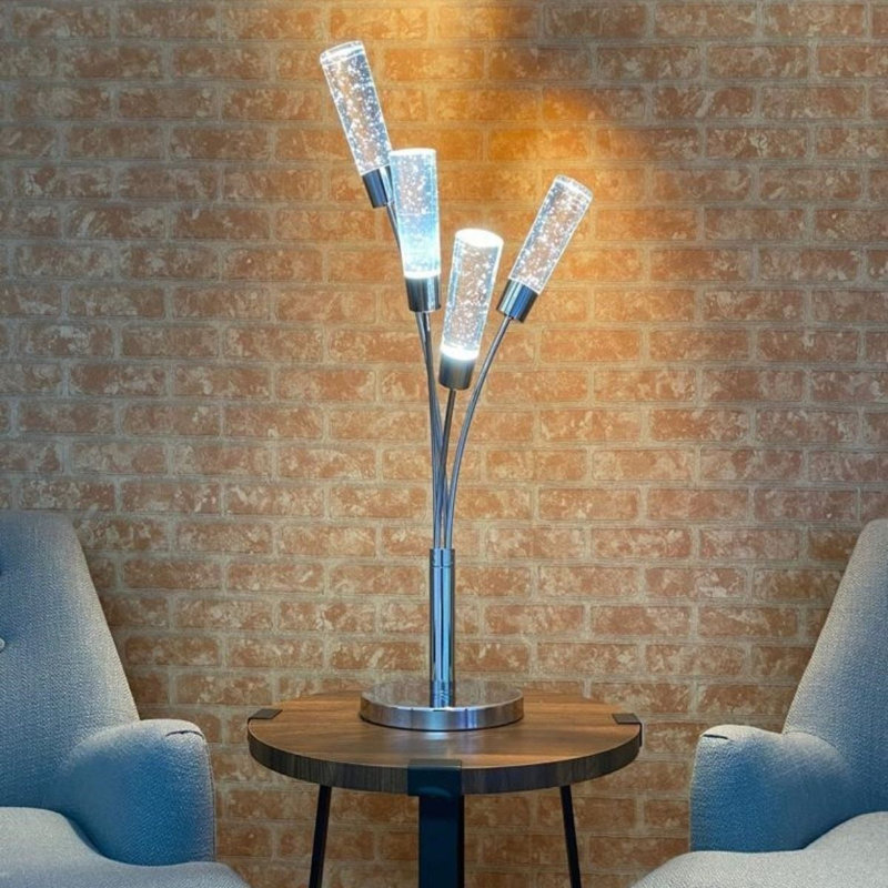 Lampe de table 29 po chrome