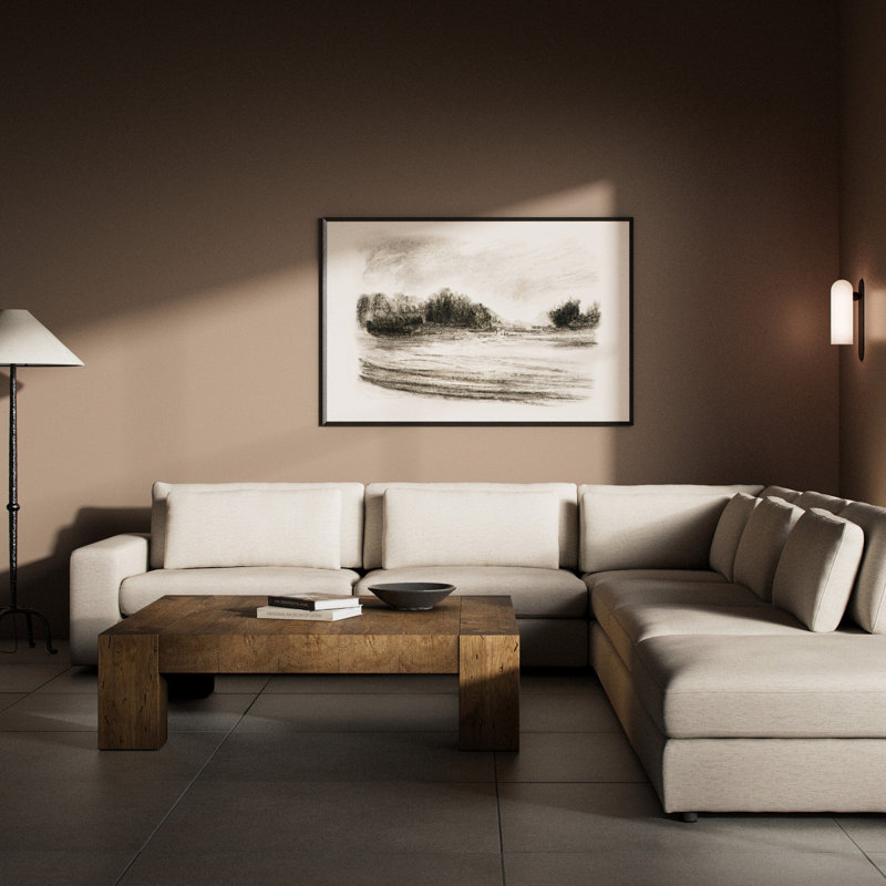 Bloor Sectional, Crypton Nomad Snow Polyester Blend, Left Hand Facing