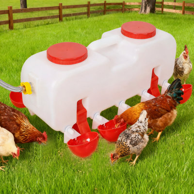 Automatic Chicken Waterer With 10 Drinking Cup,Easy Disassembly And Cleaning Water Dispenser,For Chickens Ducks And Geese