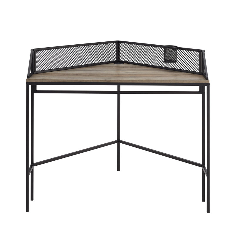 Bowie Industrial Corner Desk, Gray Wash
