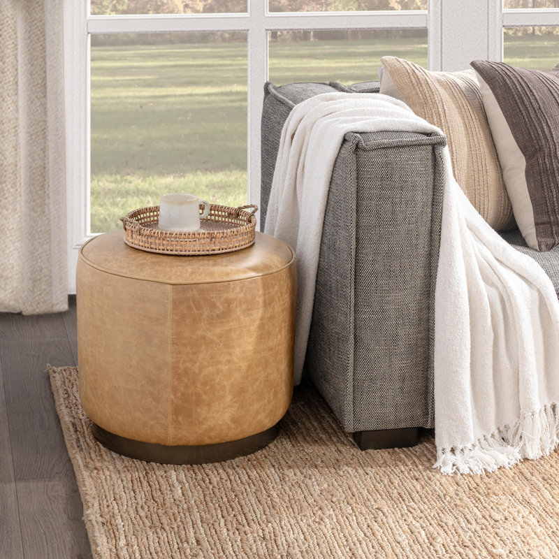 Clair Leather End Table, Sedona Brown