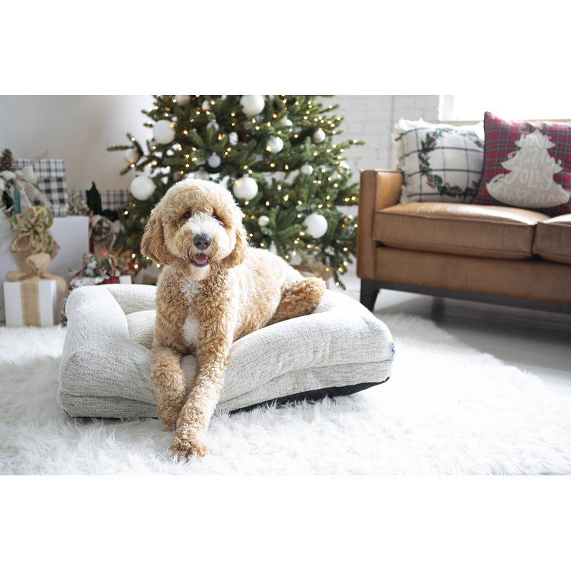 La-Z-Boy Rosie 36X28 Lounger Dog Bed, Cream, H 7 po x l 35 po x P 27 po, Blanc