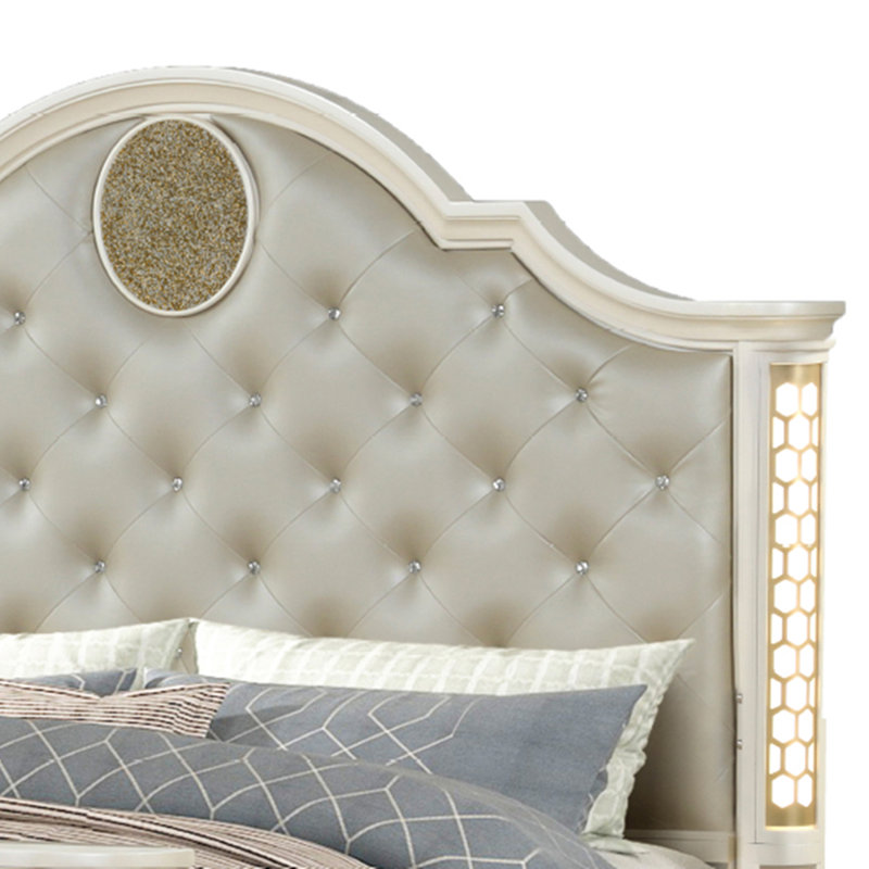 Ensemble de chambre avec grand lit 3 pièces Jedadia, Grand lit, Trois pièces : lit, 2 tables de chevet