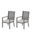 Ensemble de 2 chaises de patio en aluminium toutes saisons de 23 po avec coussins gris épais et structure grise
