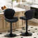 Swivel Upholstered Adjustable Height Bar Counter Stool with Metal Frame