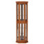 Magnifique armoire d'angle en chêne avec étagère en verre et espace de rangement-2096009857