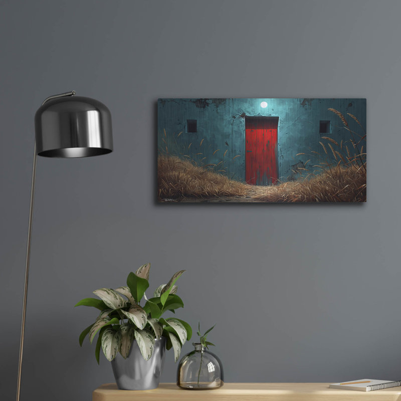 Art mural en métal Winston Porter «The Red Door» par Momart, H 12 po x l 24 po