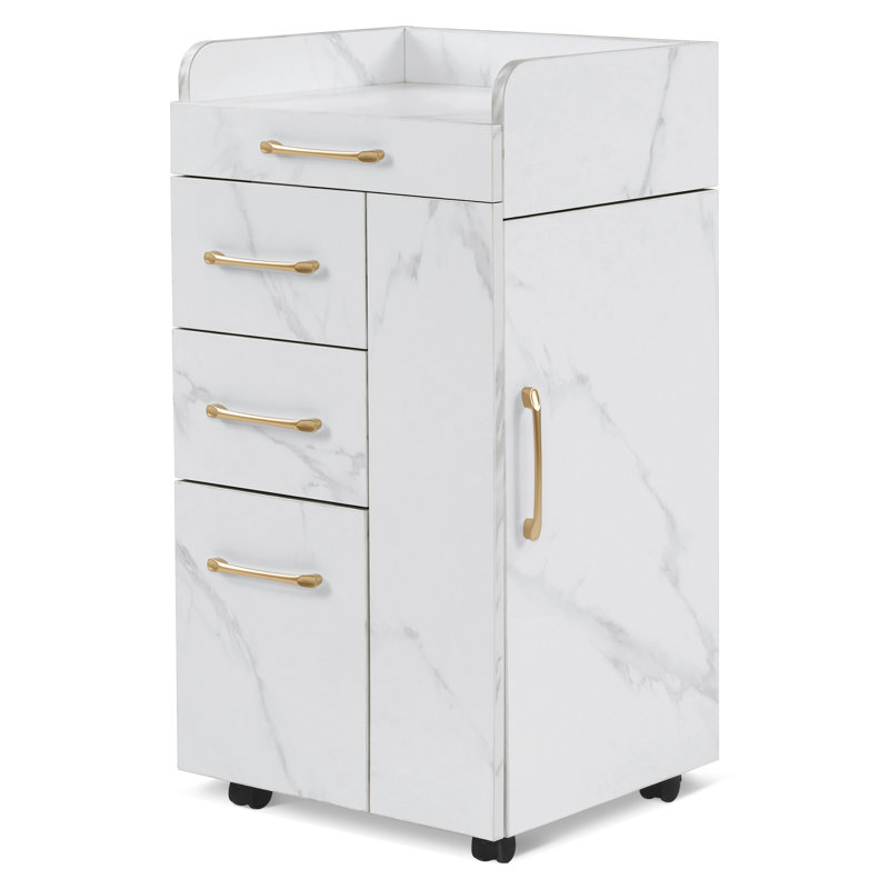 Lechia Utility Cart with Storage Drawer, Tool Holders, Locking Wheels