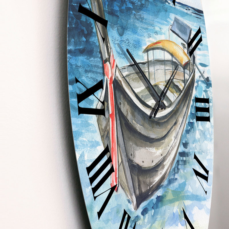 Sloop On Tropical Beach - Horloge murale nautique et côtière, Moyen