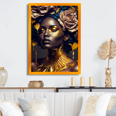 Fleurs dorées et noires de la femme VII