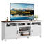 Meuble télé 70,9 po avec tablettes réglables et portes d'armoire, console de campagne pour salon, chambre à coucher