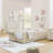 Upholstered Platform Bed with Cute Rabbit Ear Shaped Headboard, with Safety Rail and Pocket, Boucle Fabric-1870883361