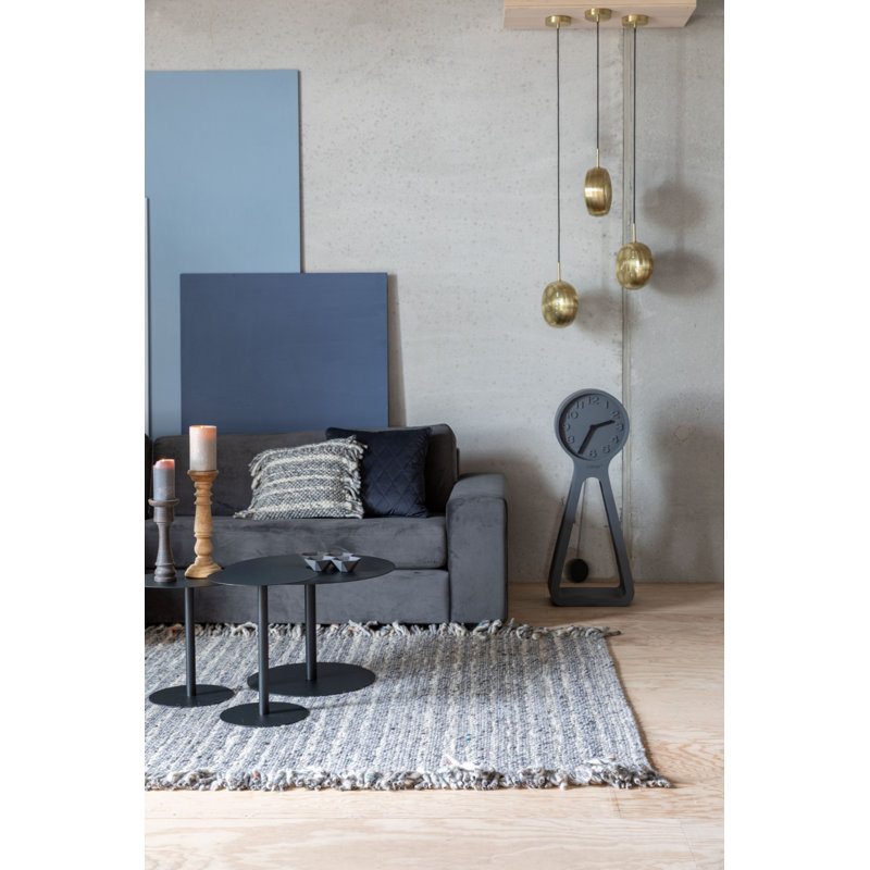 Frills Wool Striped Area Rug in Blue/Gray