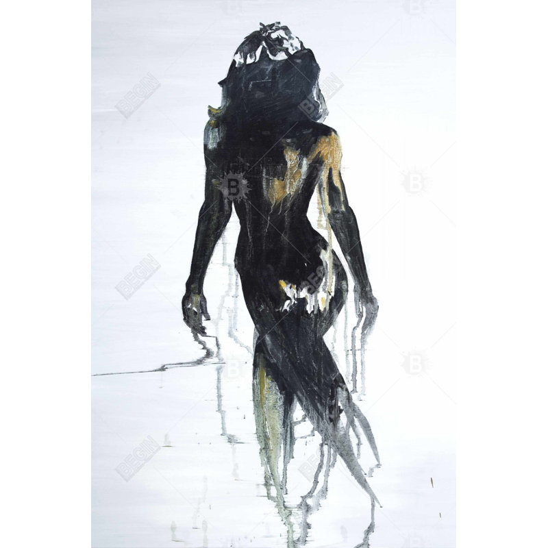 Silhouette abstraite de femme avec vue arrière - décor de chambre à coucher