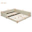 Lit plateforme tapissier grand et simple TG, lit mère et enfant, similicuir-238491996
