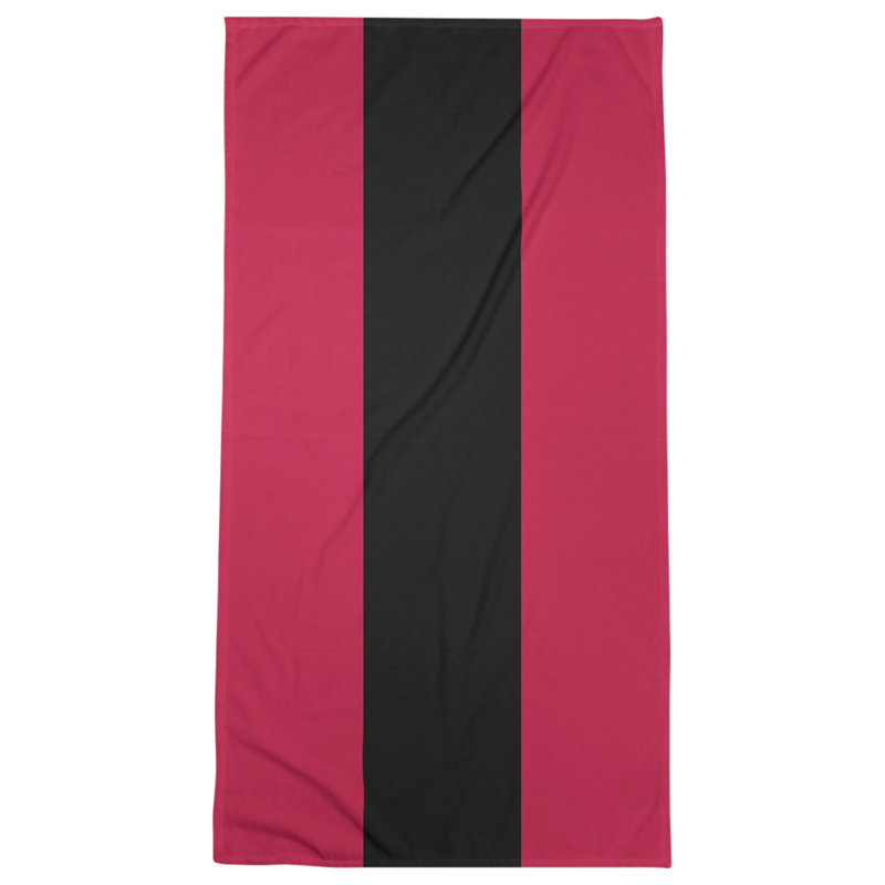 Cotton Blend Lightweight Bath Towel, Red/Black/Red