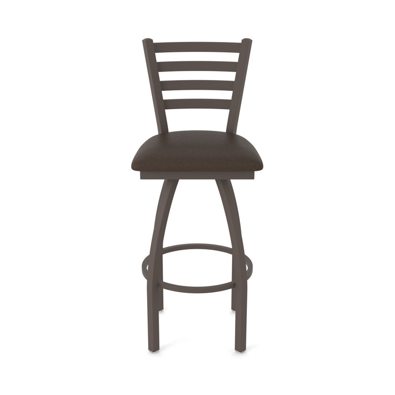 Jackie Swivel Stool, Bronze, Vinyl-Rein Coffee, Extra Tall (36" Seat Height)