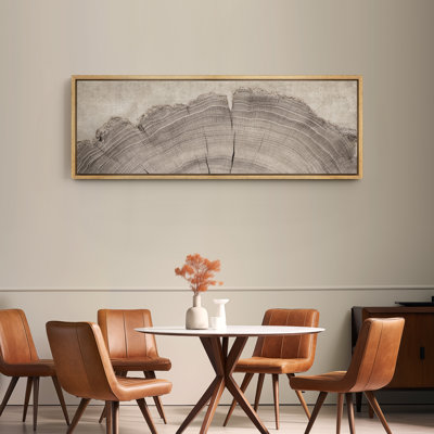 Large Framed Canvas Print Wall Art - Tree Rings Print for Modern Home Decor