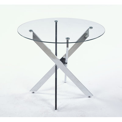 Coffee Table with cross metal leg and tempered glass table top