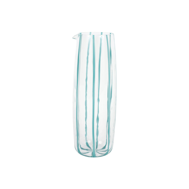 Carafe blanche Nuovo, Blanc / bleu sarcelle