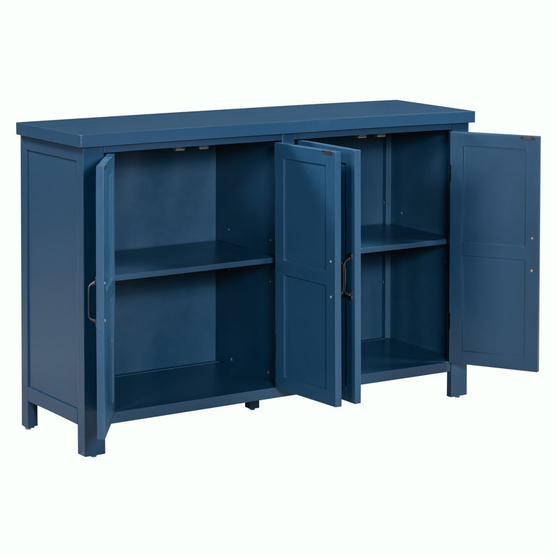 Storage Wood Console Table with Cabinet, Blue