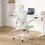 Fauteuil de bureau ergonomique en filet avec support lombaire réglable et bascule 120 - blanc pour ordinateur de bureau-580464795-580464790