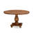 7 Piece Dining Set for 6 Contains a 54" Round Table with Pedestal and 6 Light Tan Linen Fabric Parson Chairs, Antique Walnut-1465970861-1453209895