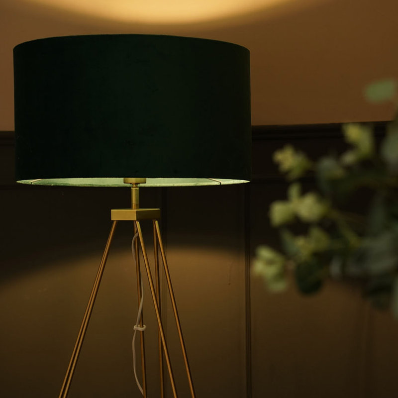 Dundrod 127 H cm Powder Coated Tripod Floor Lamp Set, Yes, Green